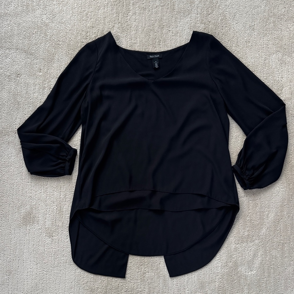White House Black Market Black Blouse